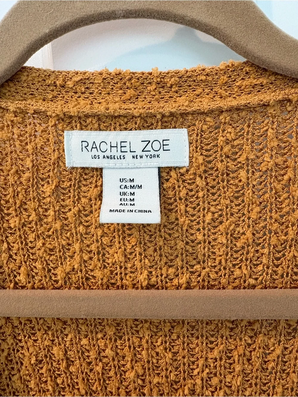 Rachel Zoe Textured Open-Front Golden Mustard Cardigan